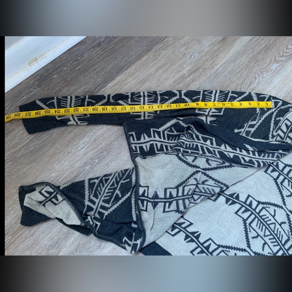 Wet Seal Tribal Aztec Blue & Tan Open Front Cardigan large - Picture 14 of 16